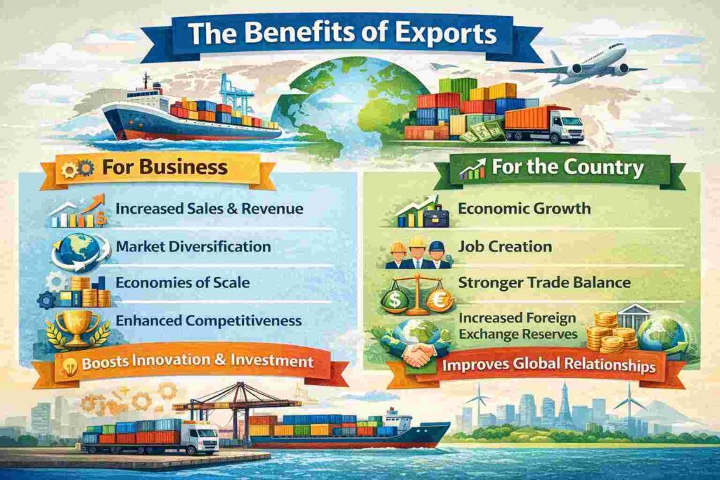 टॉप १० निर्यात करणारे देश - निर्यातीचे फायदे