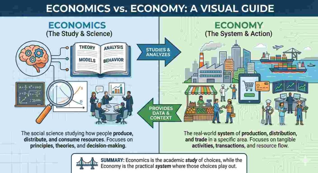 अर्थशास्त्र म्हणजे काय - अर्थशास्त्र आणि अर्थव्यवस्थेतील फरक